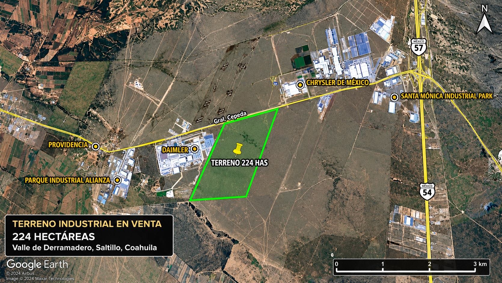 Terreno Industrial de 224 ha en venta | Derramadero